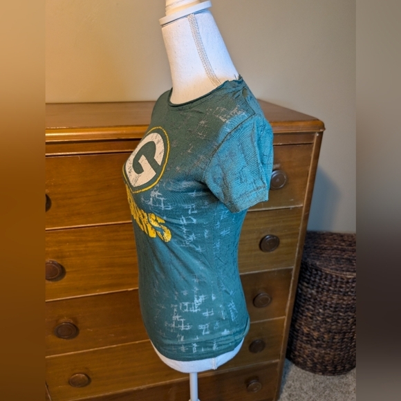 GREEN BAY PACKERS Short Sleeve Burnout Green NFL Tshirt Small - Picture 3 of 10